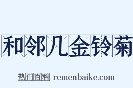 和邻几金铃菊是什么意思的图片